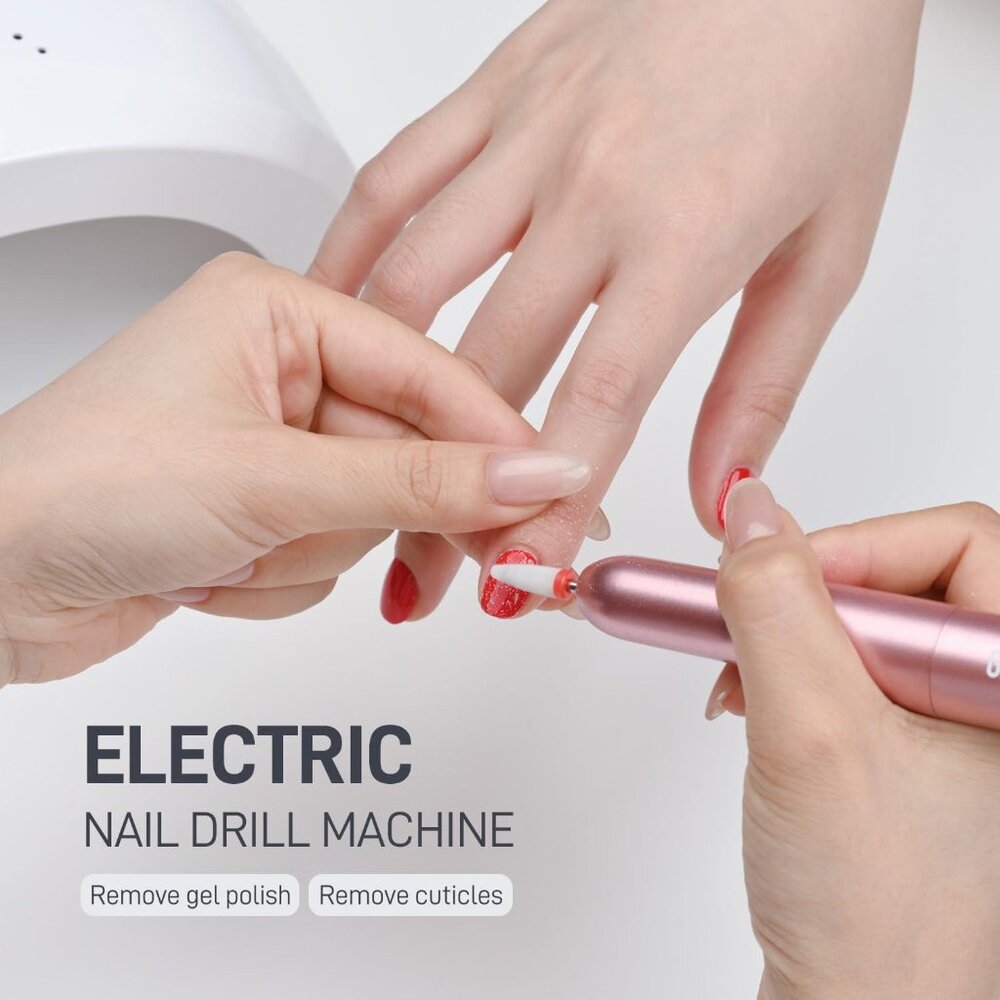 Pink Electric Nail Drill for Acrylic and Gel, USB Plug
